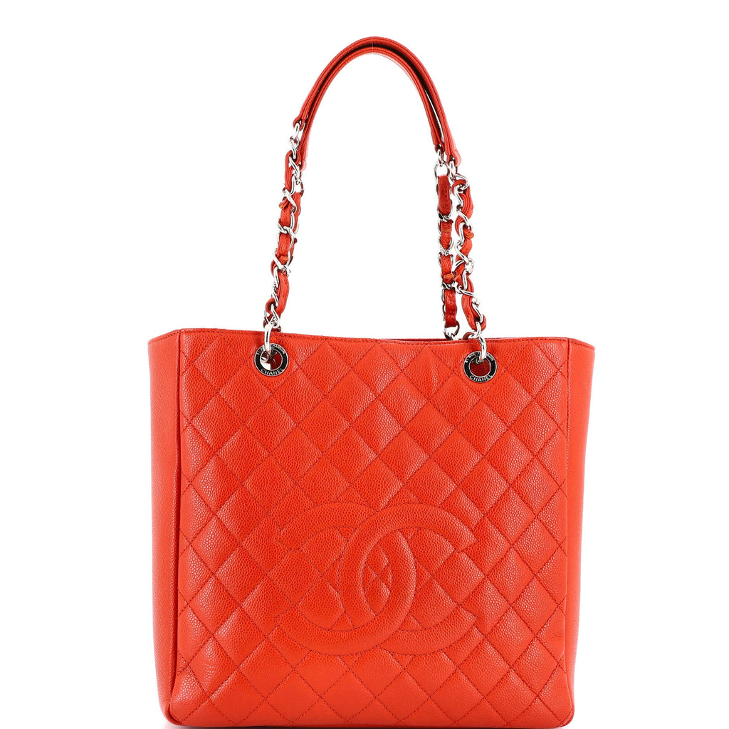 Petite Shopping Tote Quilted Caviar Large