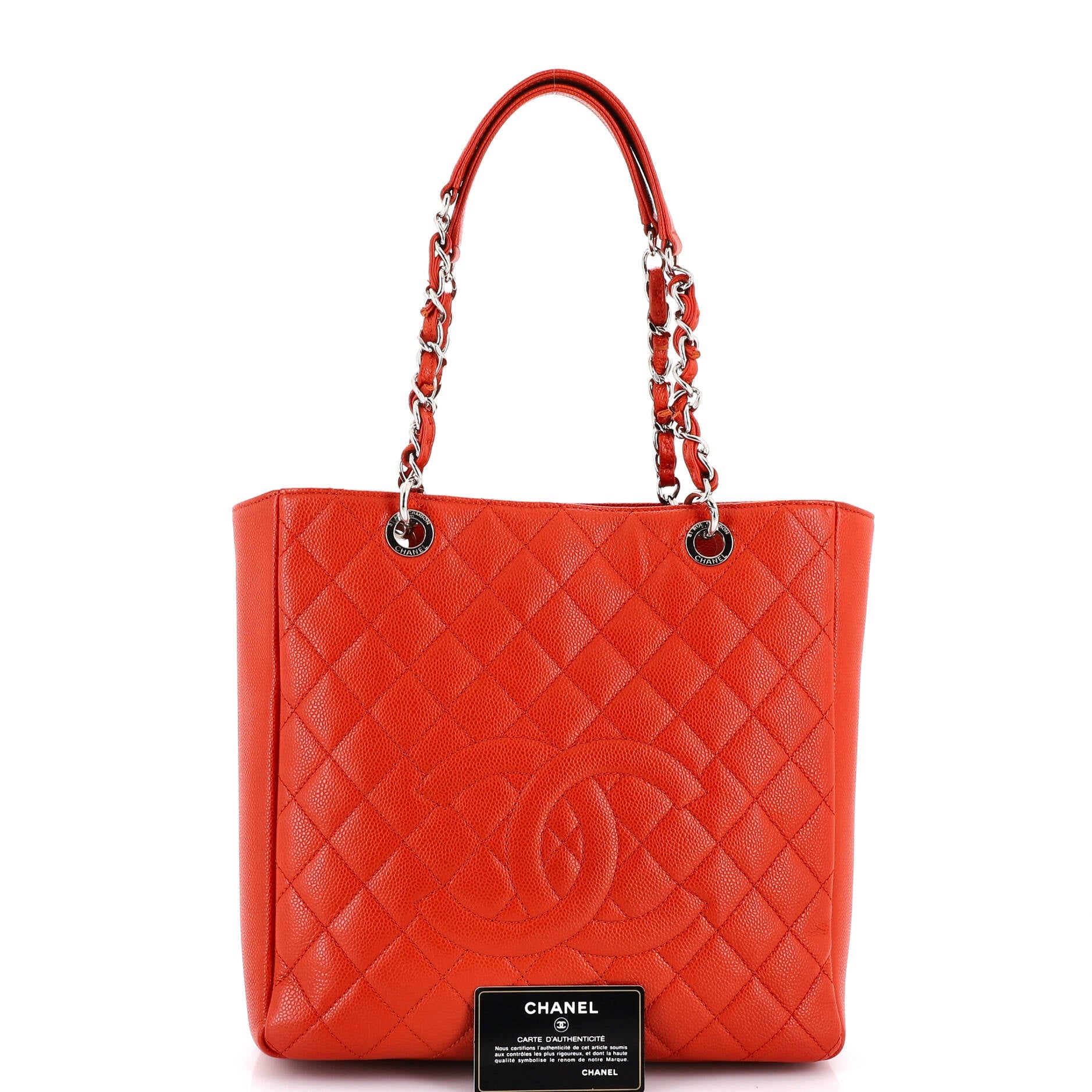 Petite Shopping Tote Quilted Caviar Large