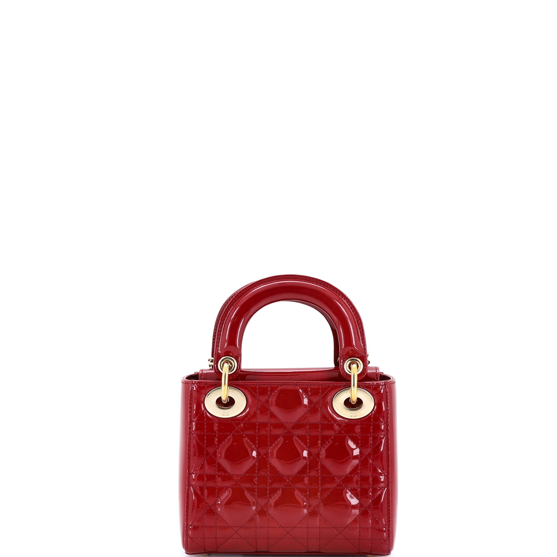 Lady Dior Chain Bag Cannage Quilt Patent Mini