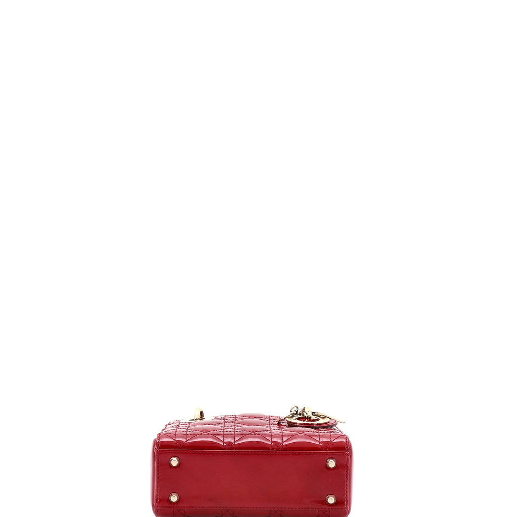 Lady Dior Chain Bag Cannage Quilt Patent Mini