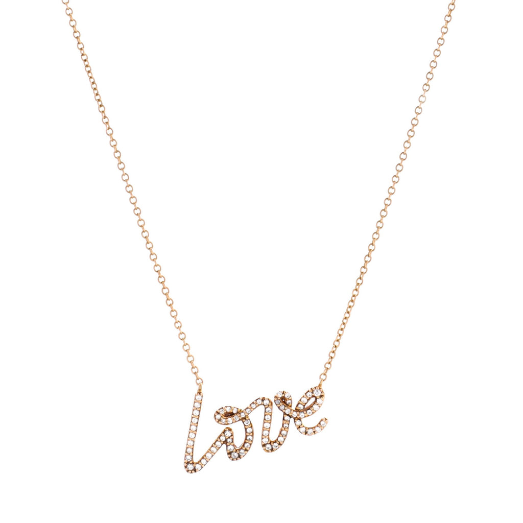 Paloma's Graffiti Love Pendant Necklace 18K Rose Gold and Diamonds Small