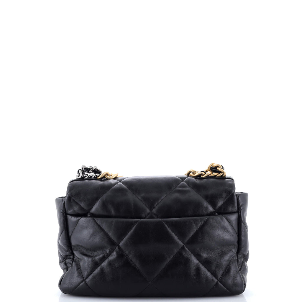 19 Flap Bag Quilted Leather Large