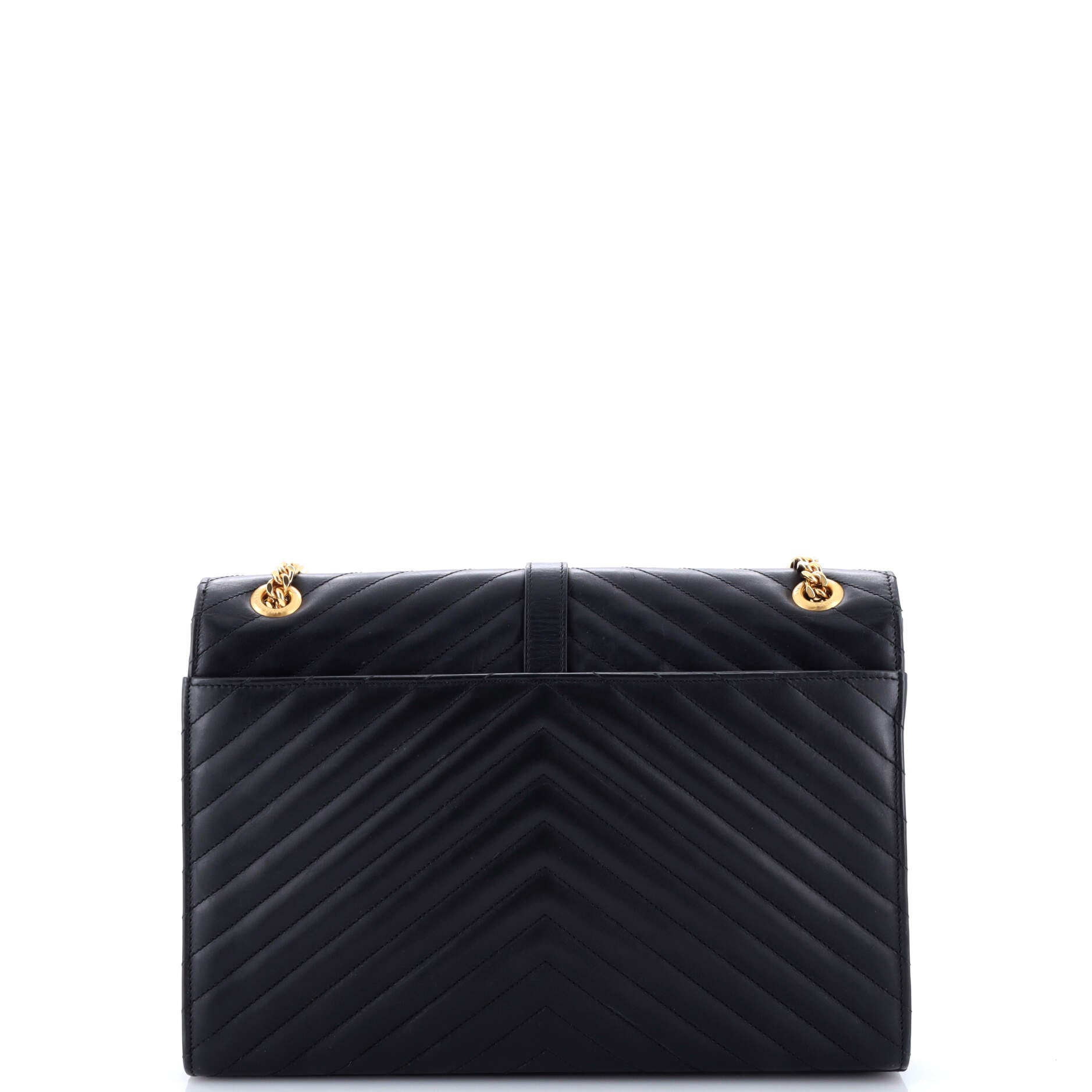 Classic Monogram Envelope Satchel Matelasse Chevron Leather Large
