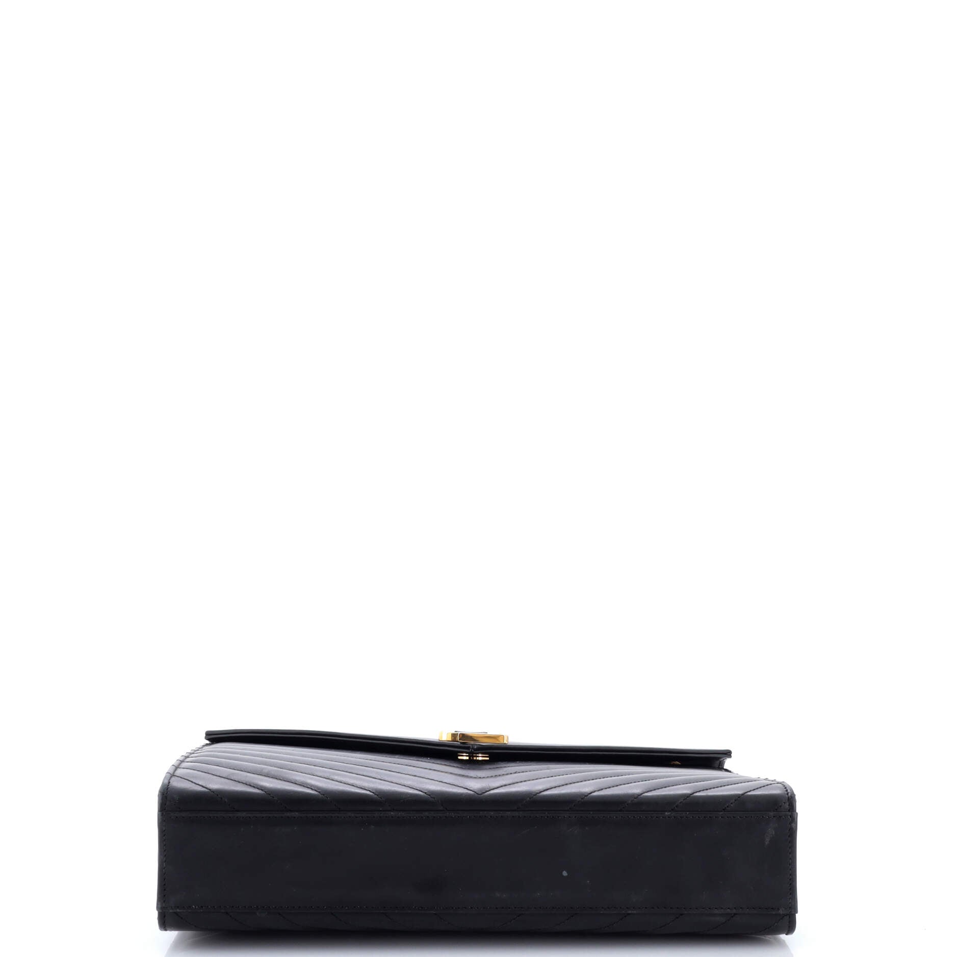 Classic Monogram Envelope Satchel Matelasse Chevron Leather Large