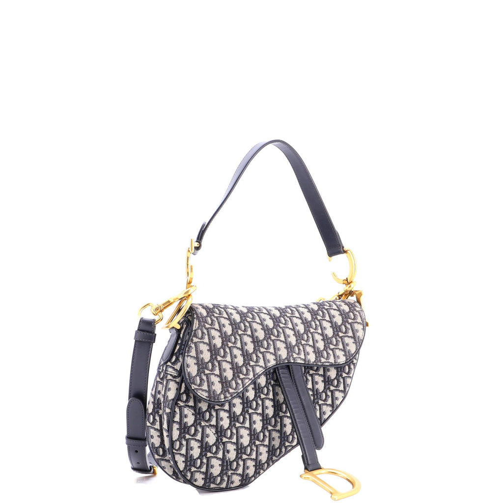 Saddle Handbag with Strap Oblique Canvas Medium