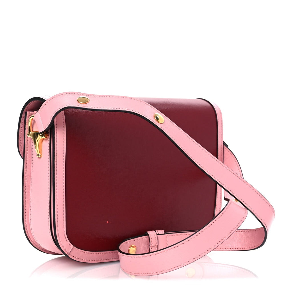 Azalea Calfskin Horsebit 1955 Shoulder Bag New Cherry Red Wild Rose