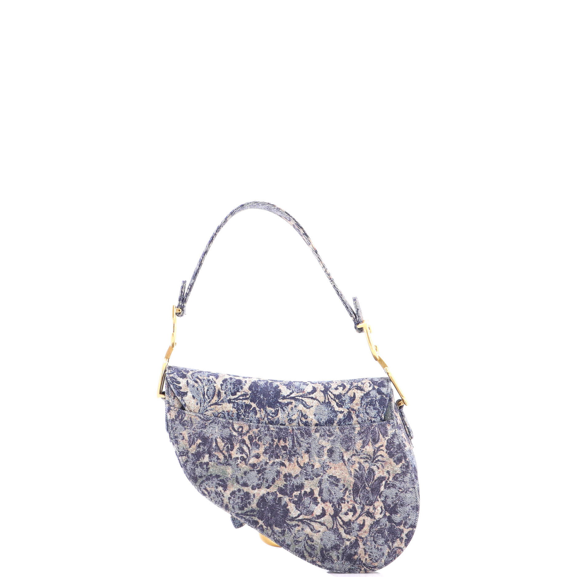 Saddle Handbag Printed Denim Medium
