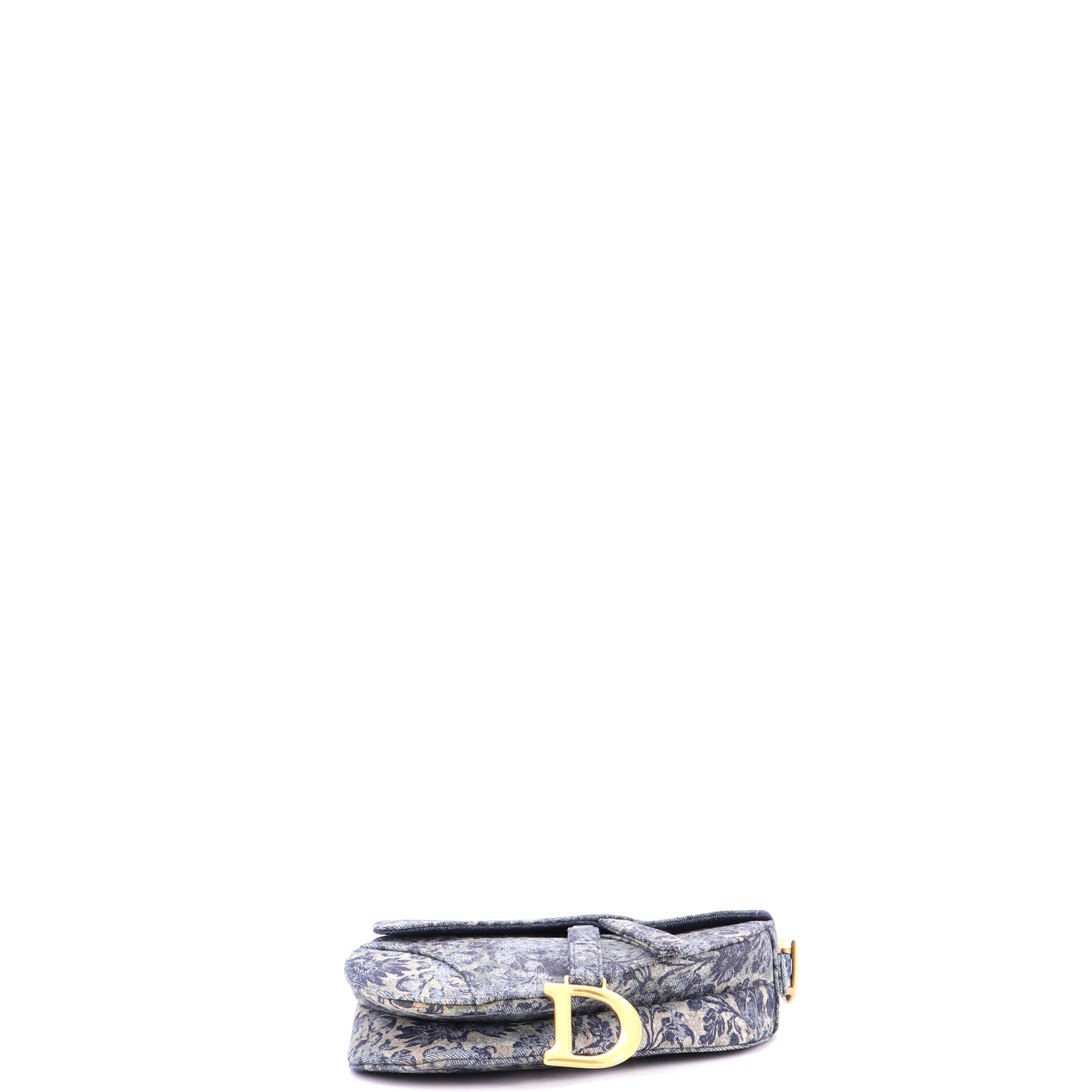 Saddle Handbag Printed Denim Medium