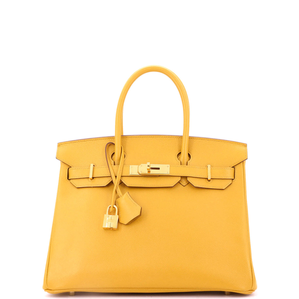Birkin Handbag Jaune Ambre Epsom with Gold Hardware 30