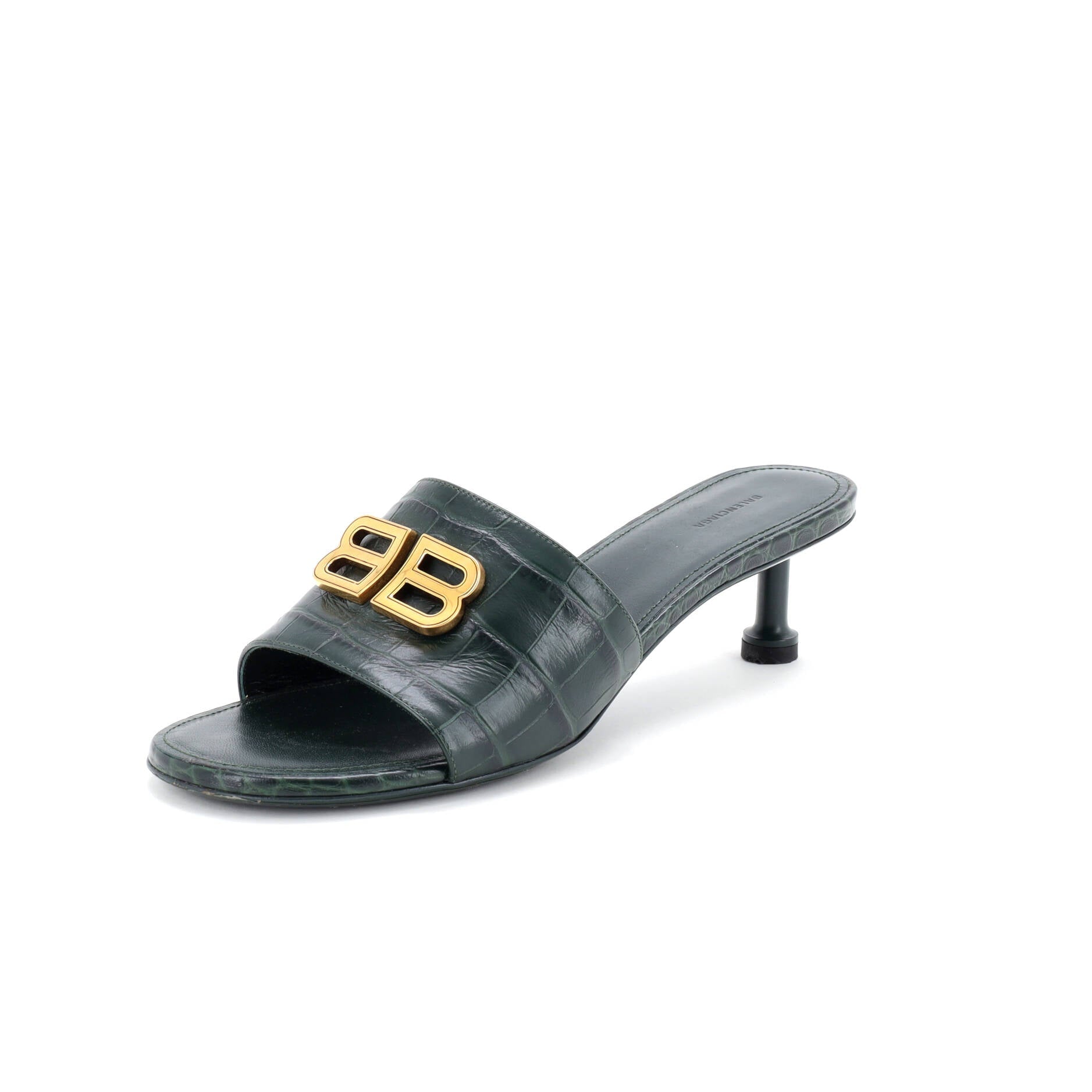 Women's BB Groupie Heeled Sandals Crocodile Embossed Leather