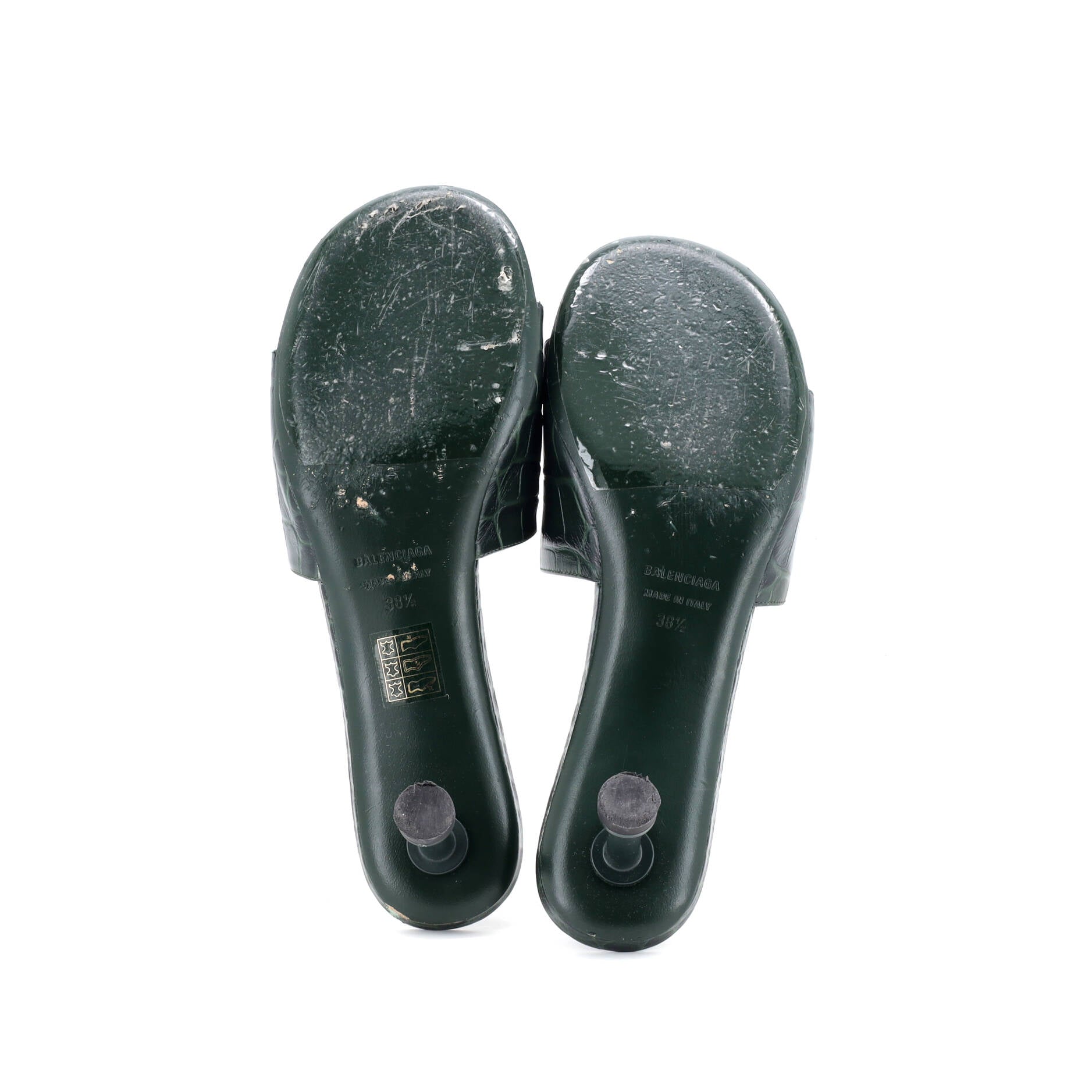 Women's BB Groupie Heeled Sandals Crocodile Embossed Leather