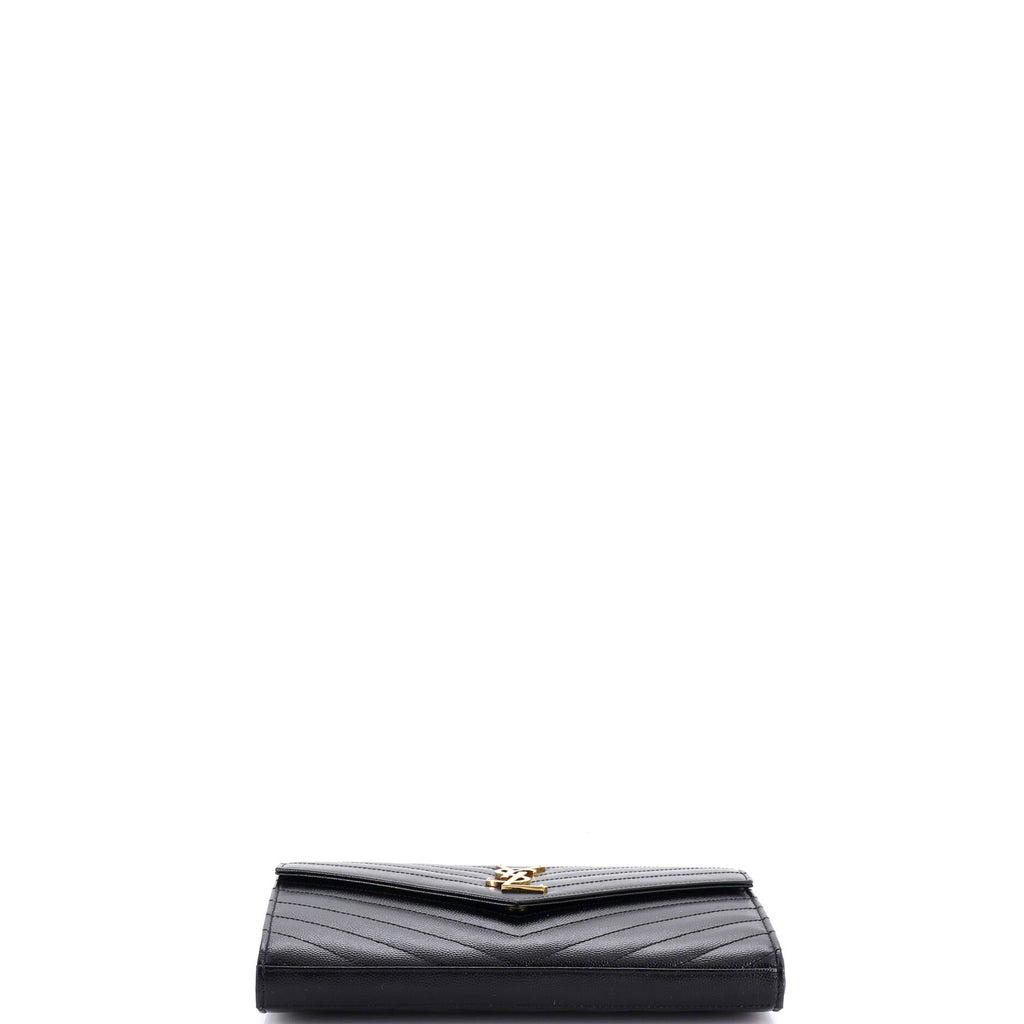 Classic Monogram Wallet on Chain Matelasse Chevron Leather Medium