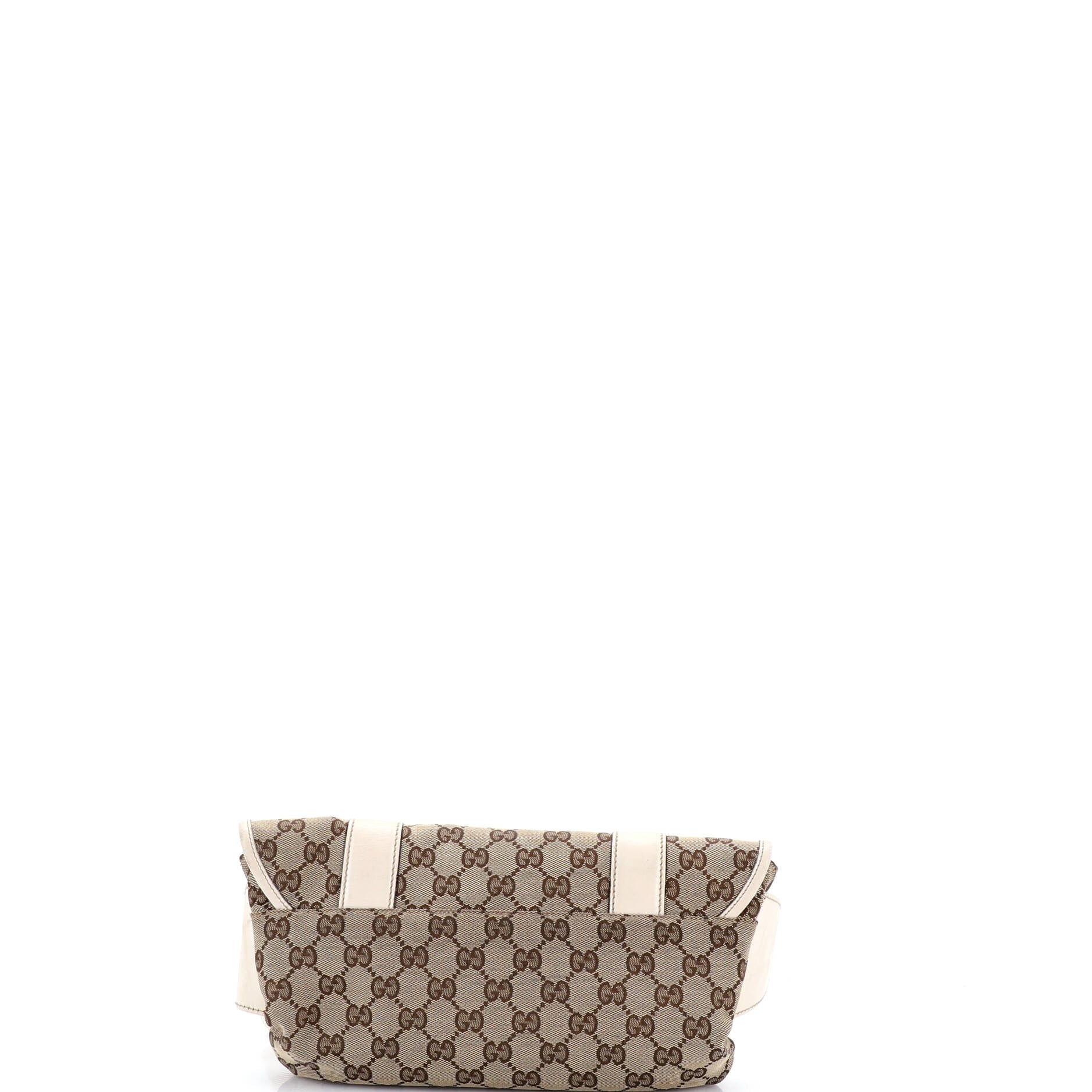 Double Belt Flap Messenger GG Canvas with Perforated Leather Small