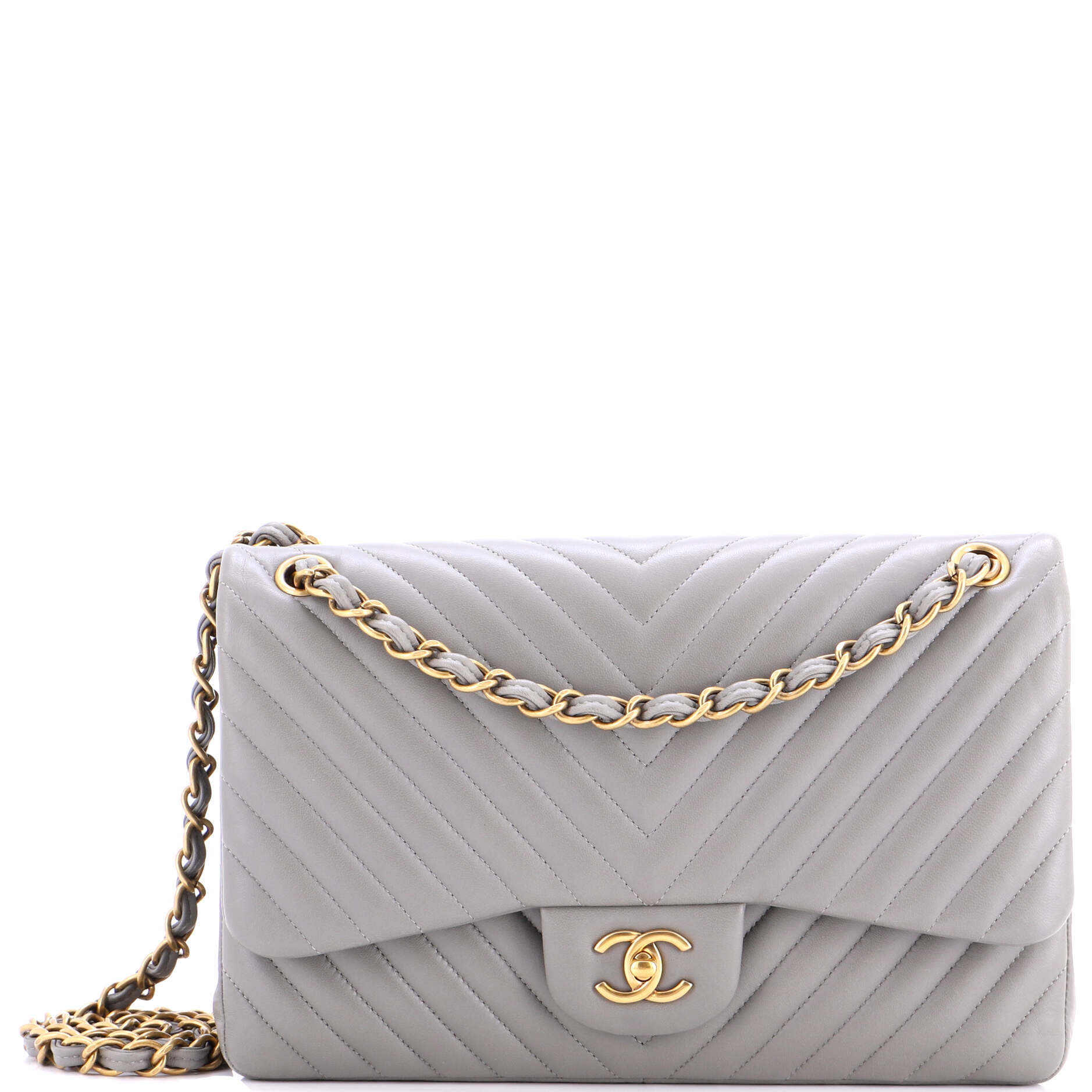 Classic Double Flap Bag Chevron Lambskin Jumbo