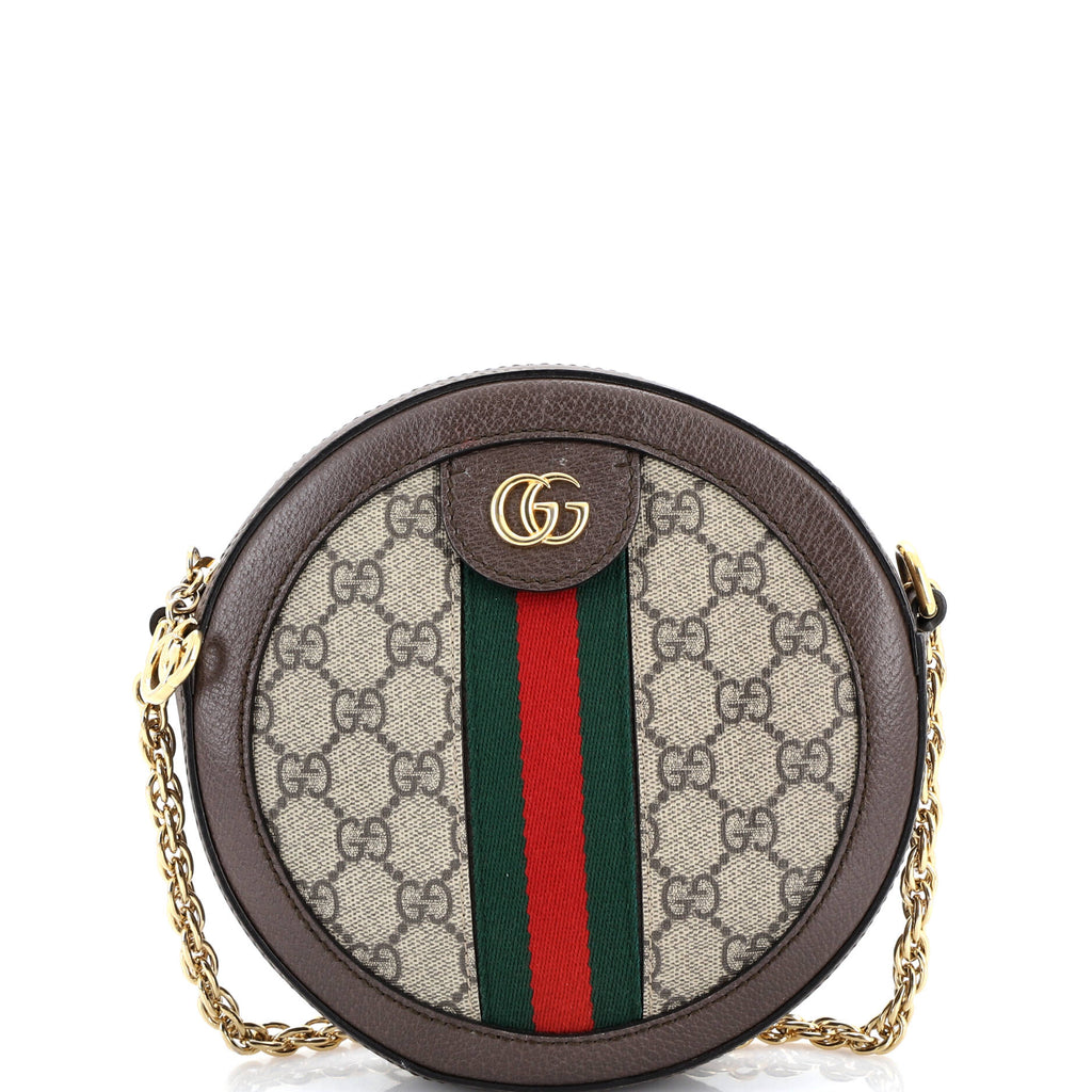 Ophidia Round Shoulder Bag GG Coated Canvas Mini