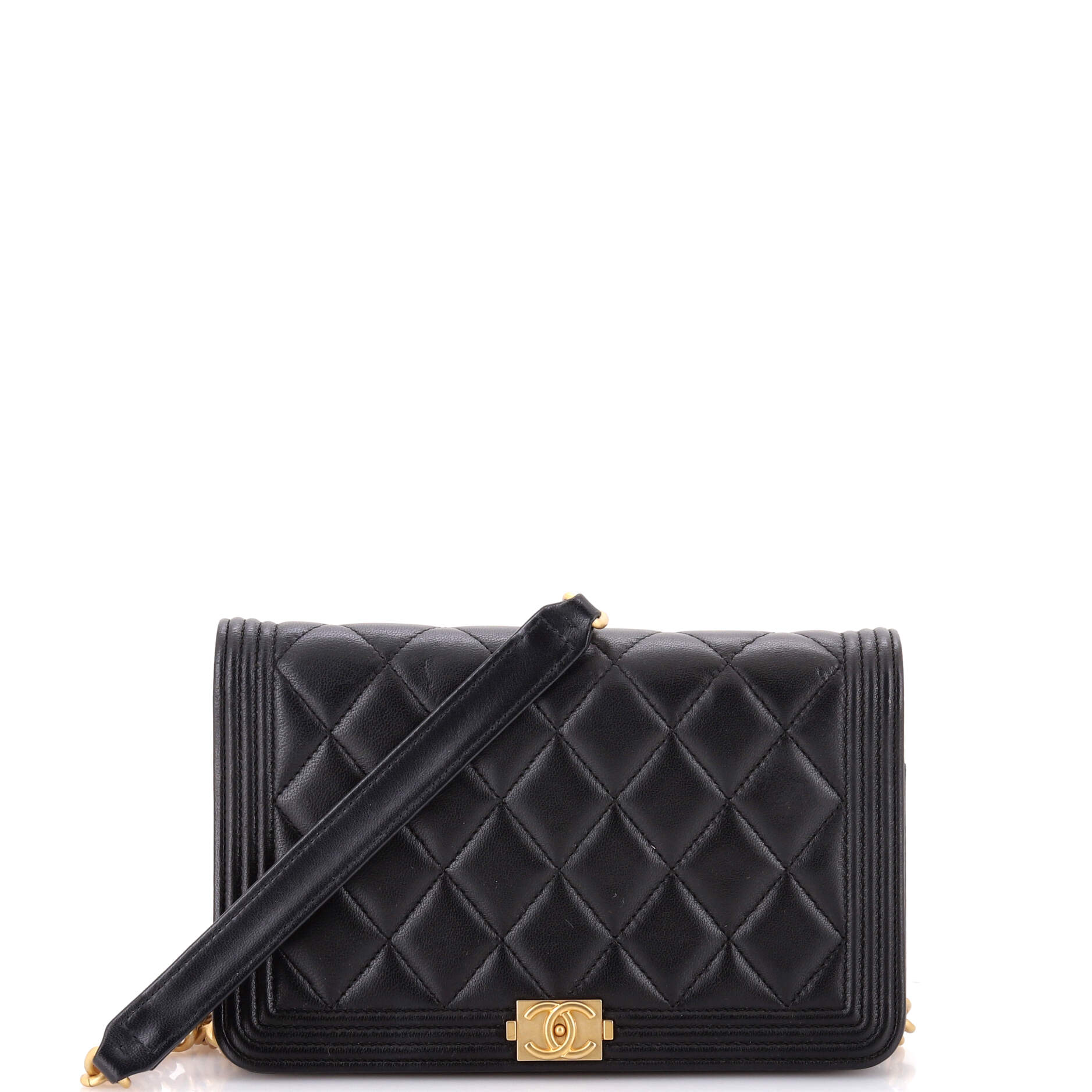 Boy Wallet on Chain Quilted Lambskin