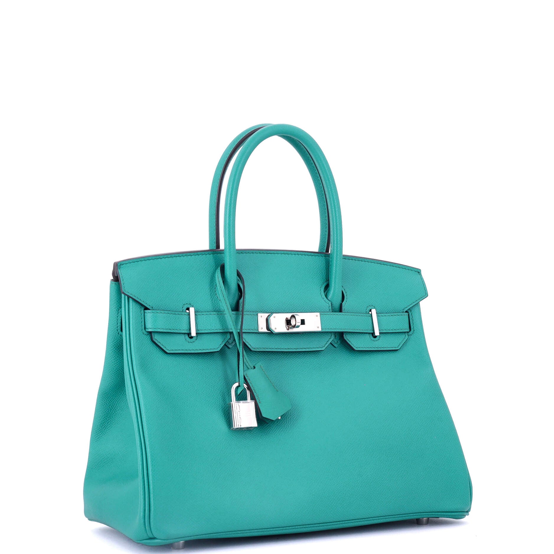 Birkin Handbag Bleu Paon Epsom with Palladium Hardware 30