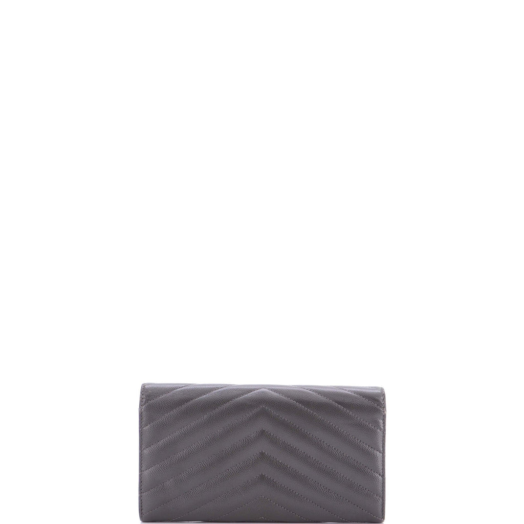 Classic Monogram Flap Wallet Matelasse Chevron Leather Large