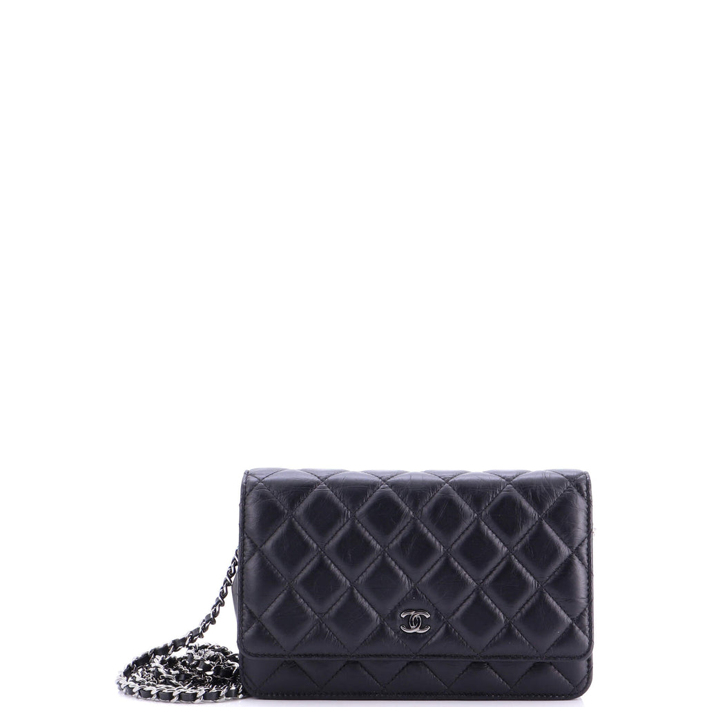 Tassel Wallet on Chain Quilted Aged Calfskin