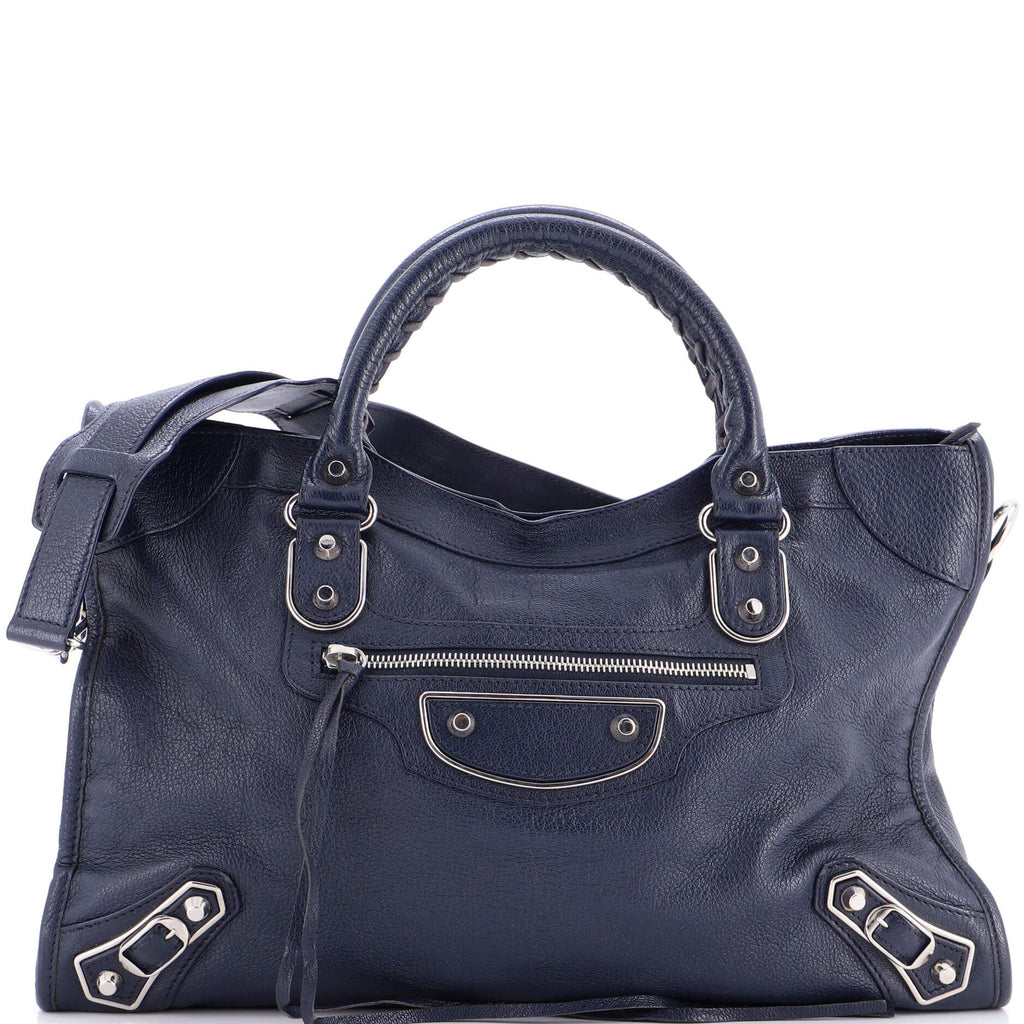 City Classic Metallic Edge Bag Leather Medium