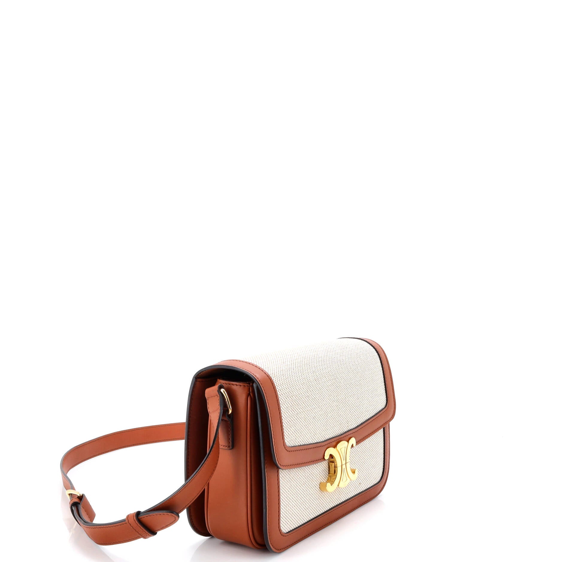 Triomphe Shoulder Bag Canvas with Leather Medium