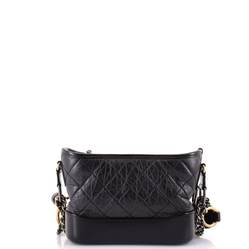 Gabrielle Hobo with Logo Handle Quilted Aged Calfskin Medium