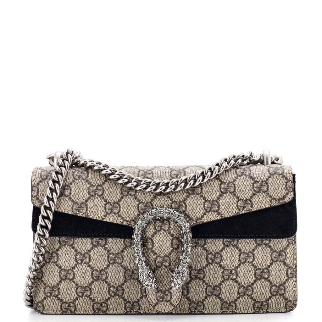 Dionysus Bag GG Coated Canvas with Crystal Embellished Metal Small