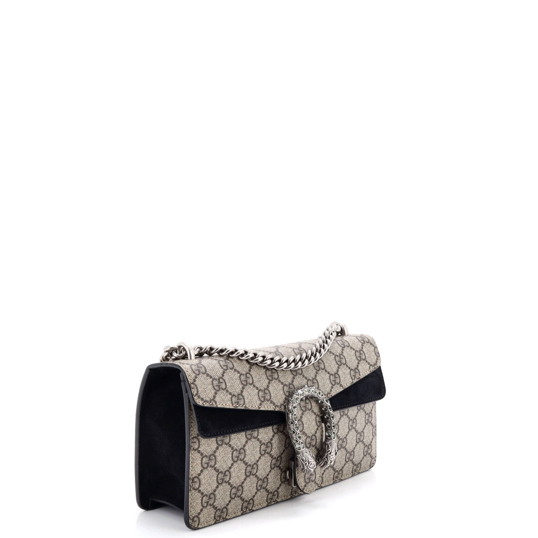 Dionysus Bag GG Coated Canvas with Crystal Embellished Metal Small