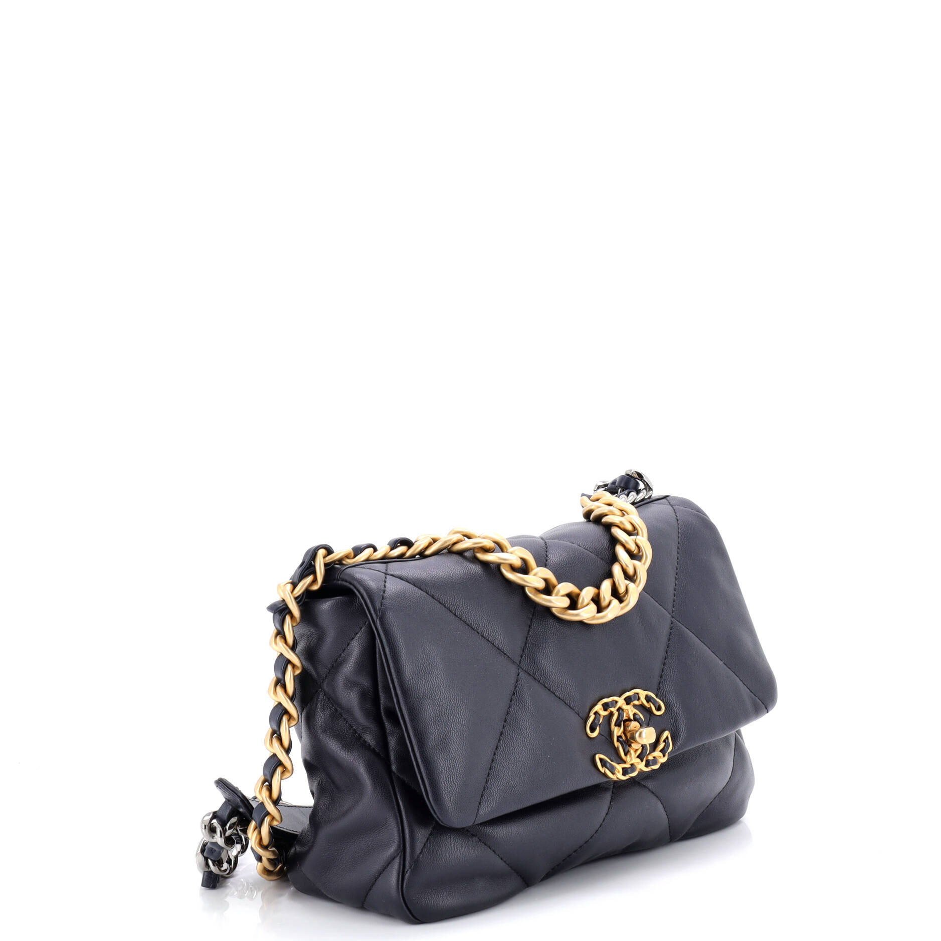 19 Flap Bag Quilted Leather Medium