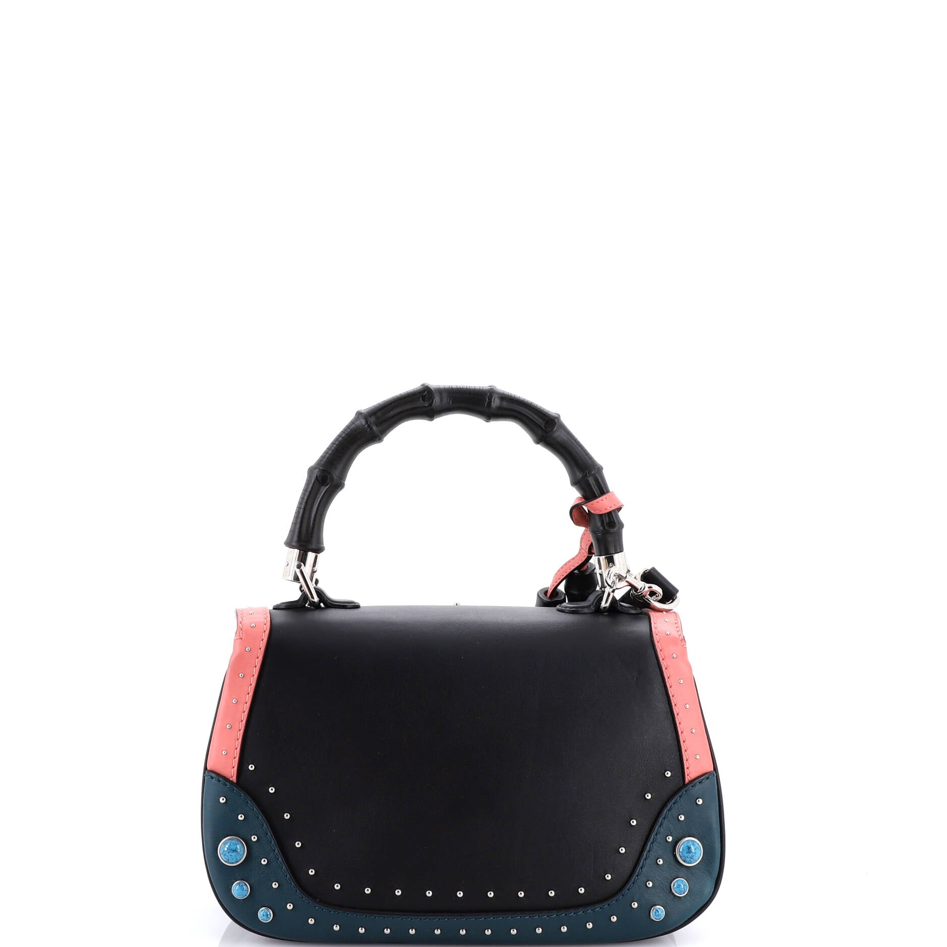 New Bamboo Top Handle Bag Studded Leather Medium