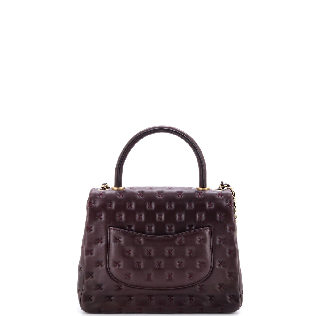 Paris-Rome Coco Top Handle Bag Cross Stitch Lambskin Medium