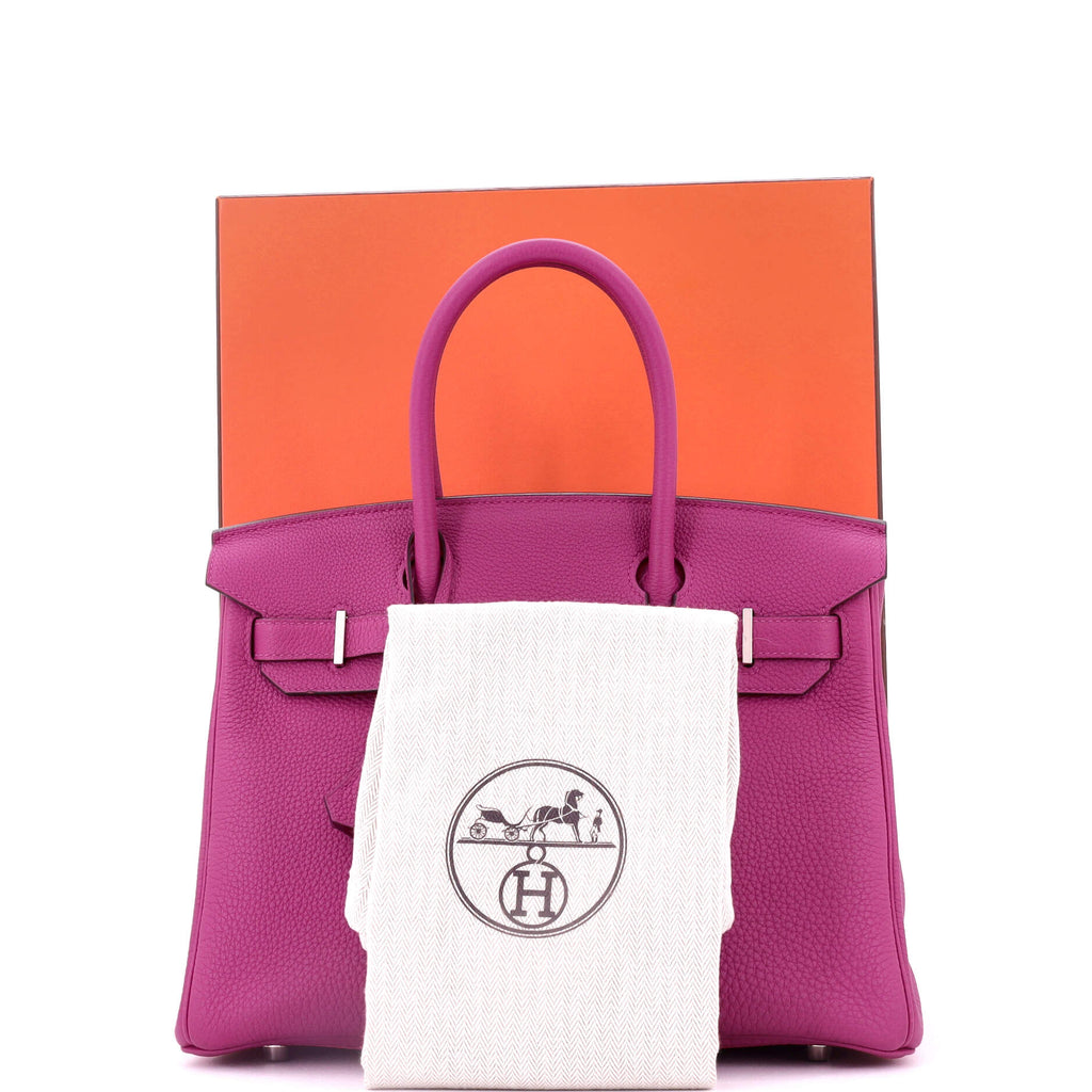 Birkin Handbag Rose Pourpre Togo with Palladium Hardware 30