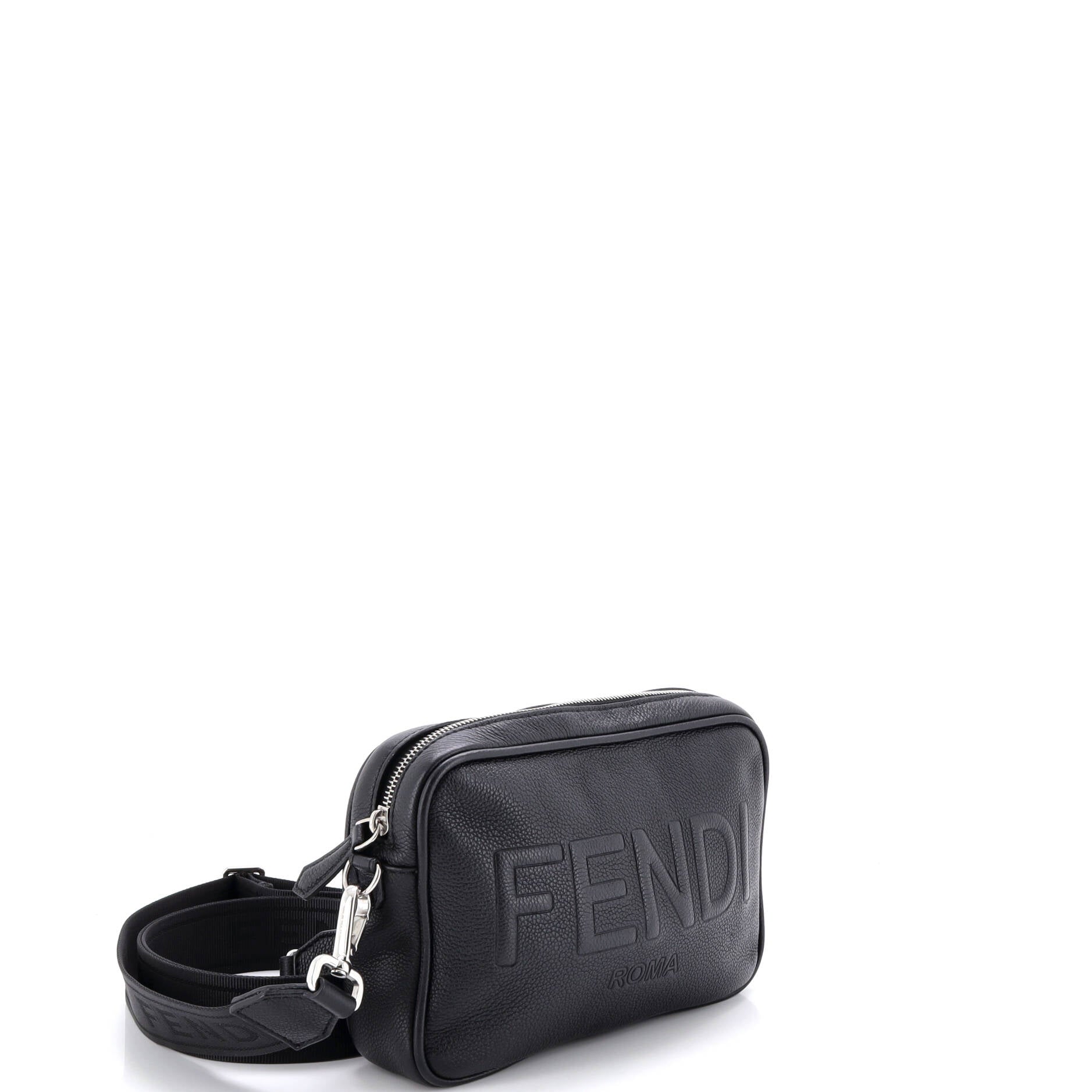 Logo Camera Bag Embossed Leather