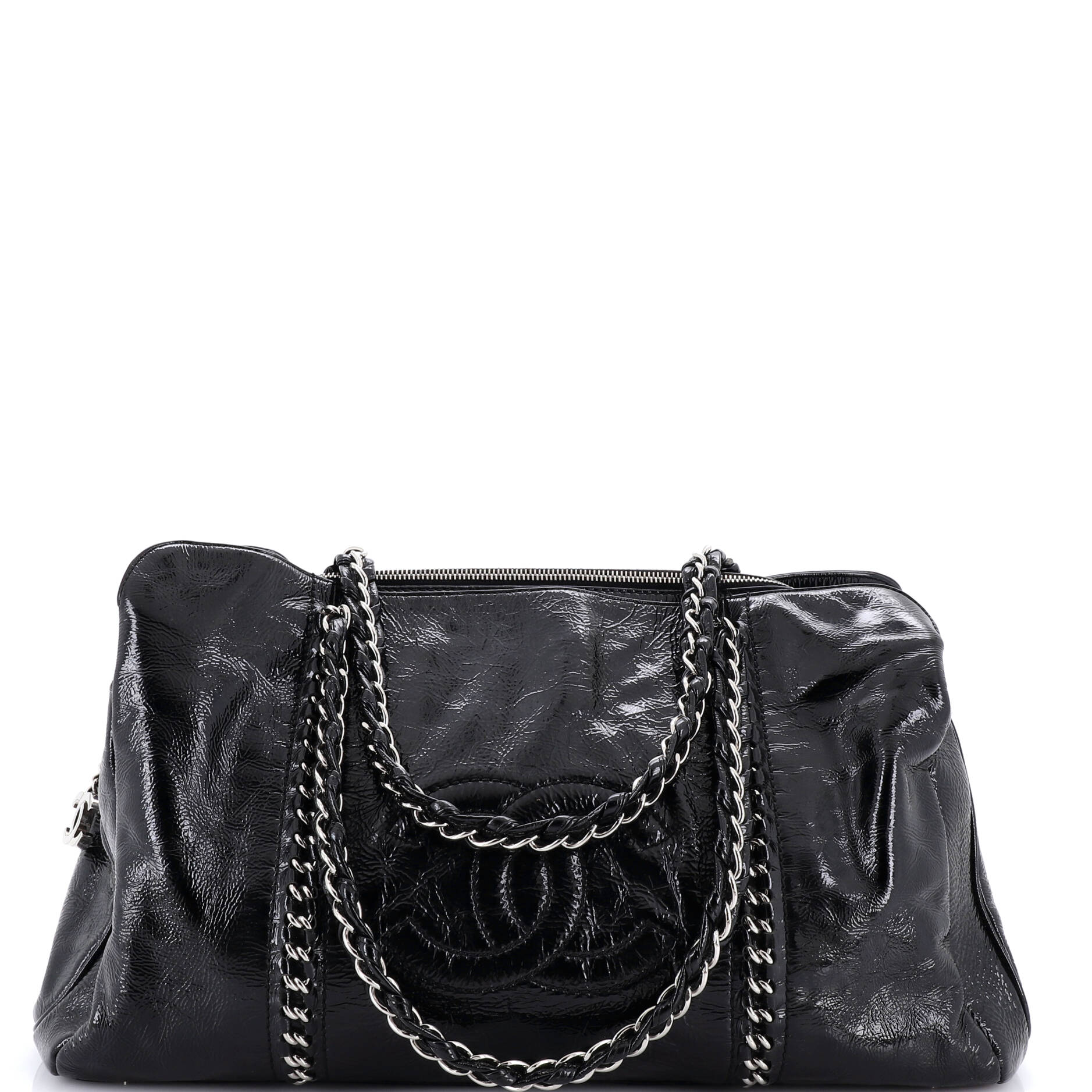 Luxe Ligne Zipped Tote Patent Large