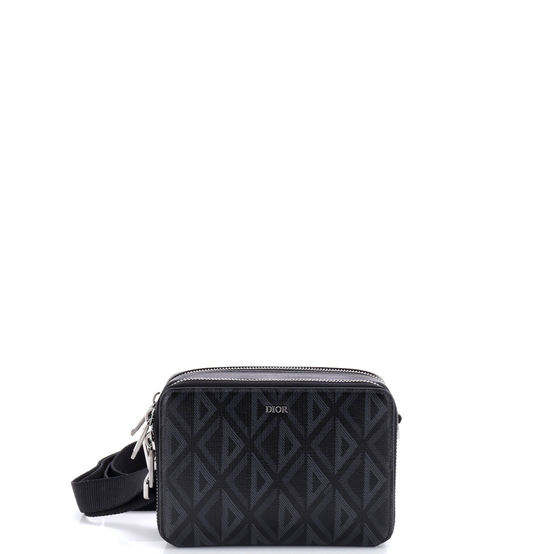 Double Zip Crossbody Pouch CD Diamond Coated Canvas