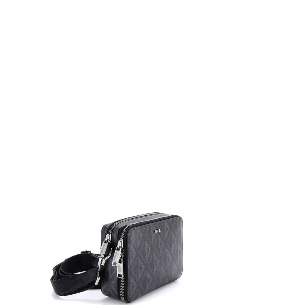 Double Zip Crossbody Pouch CD Diamond Coated Canvas