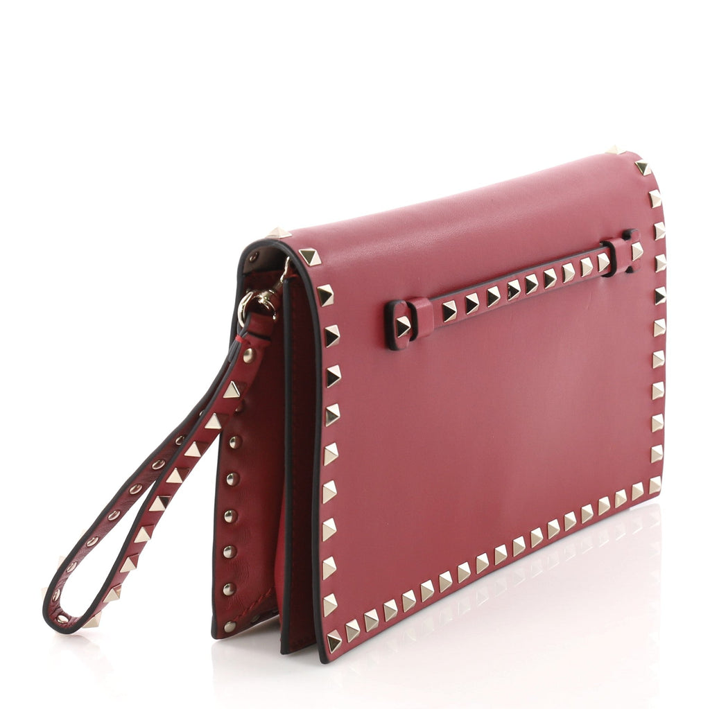 Rockstud Flap Clutch Leather