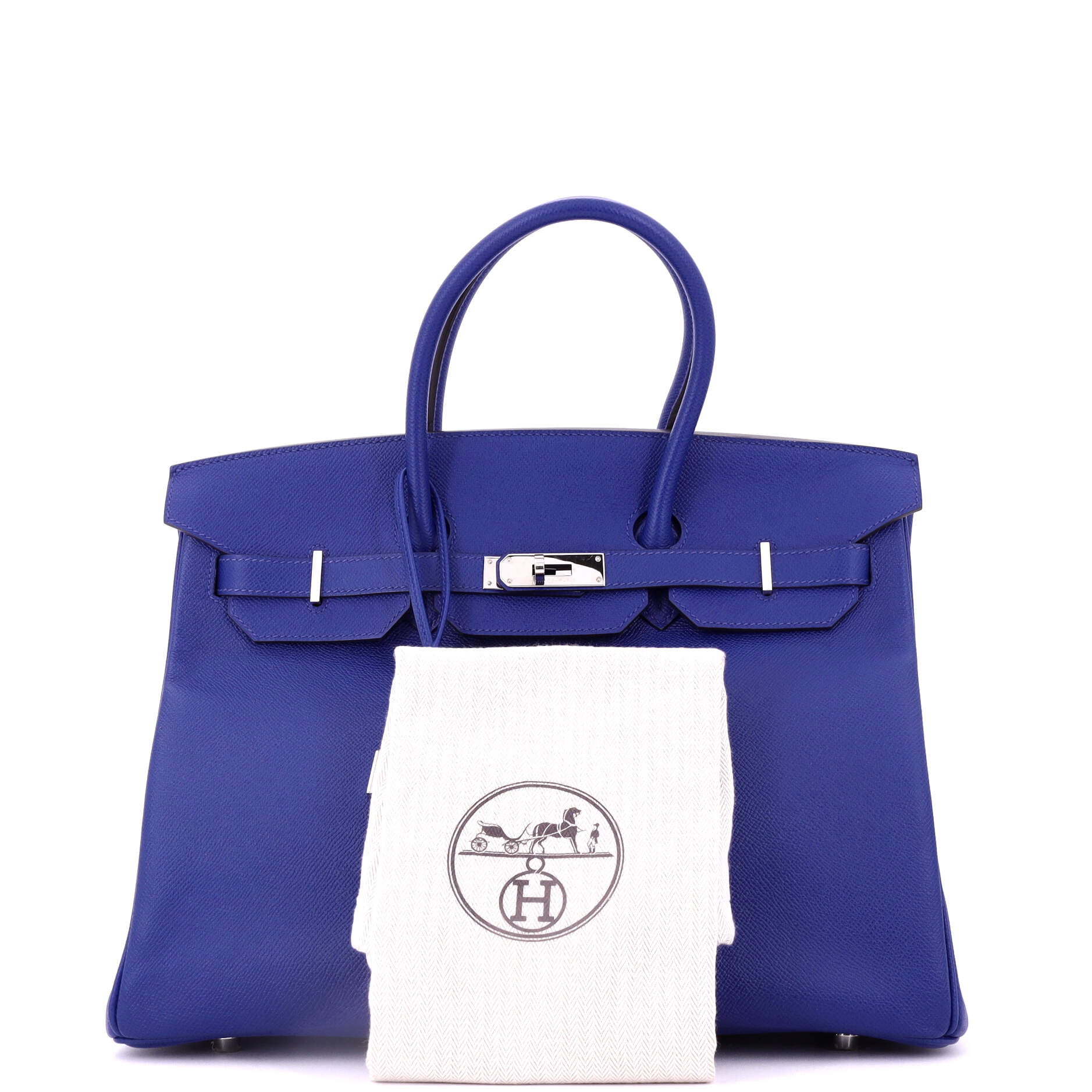 Birkin Handbag Bleu Electrique Epsom with Palladium Hardware 35