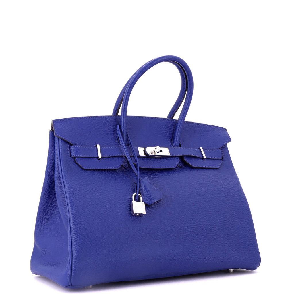 Birkin Handbag Bleu Electrique Epsom with Palladium Hardware 35