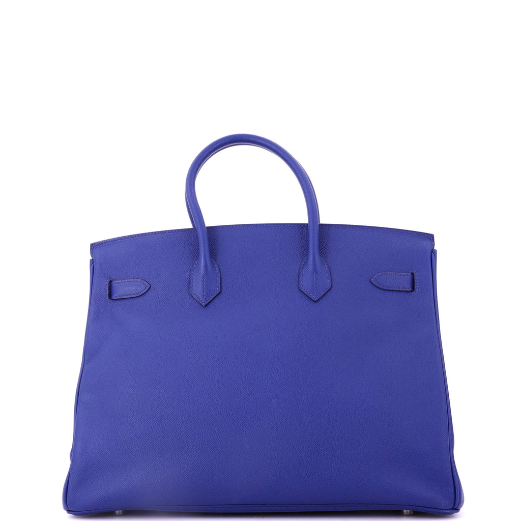 Birkin Handbag Bleu Electrique Epsom with Palladium Hardware 35