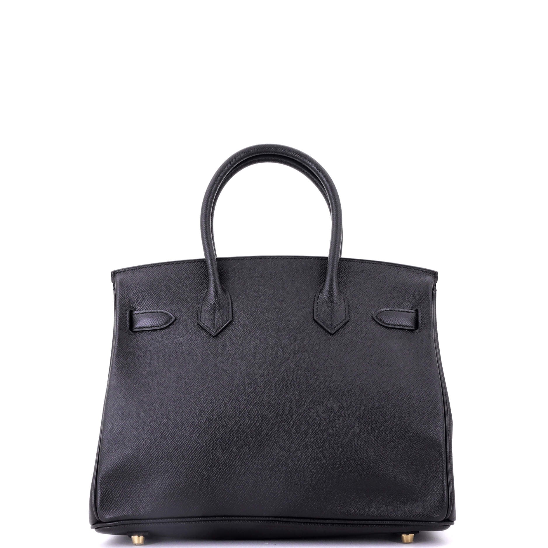 Birkin Handbag Noir Epsom with Gold Hardware 30