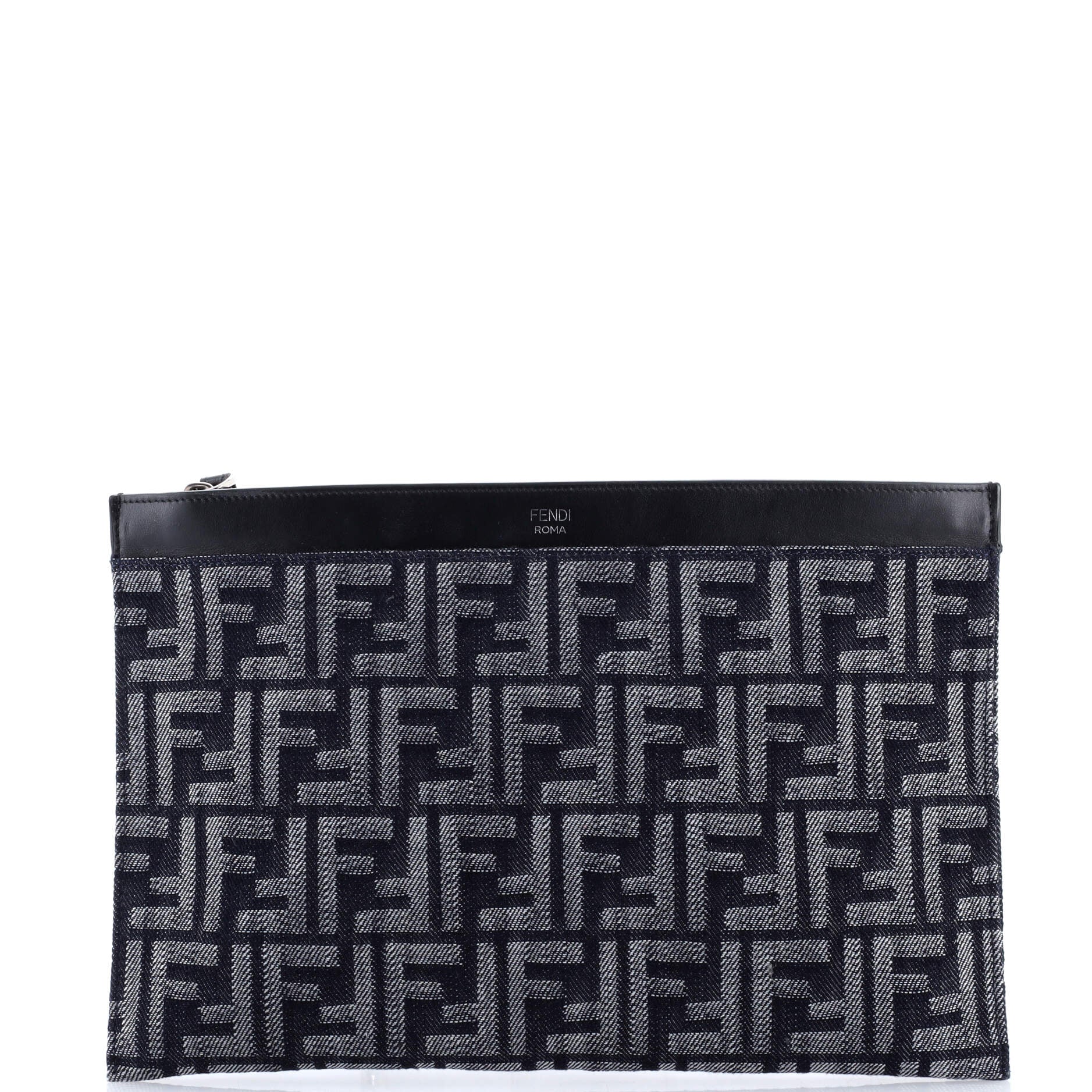 Flat Zip Wristlet Pouch Zucca Denim Medium