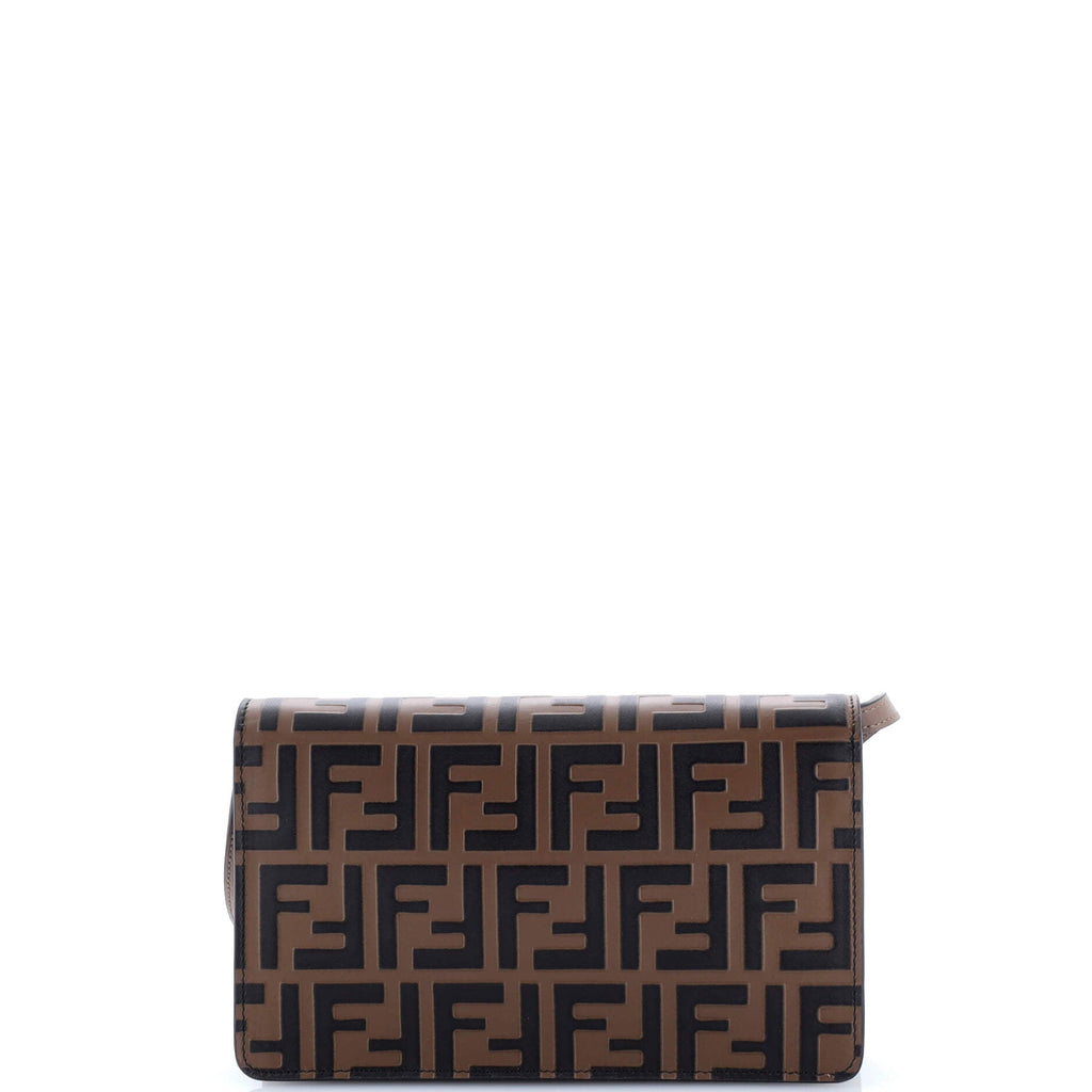 FF Diamonds Wallet on Chain FF Embossed Leather