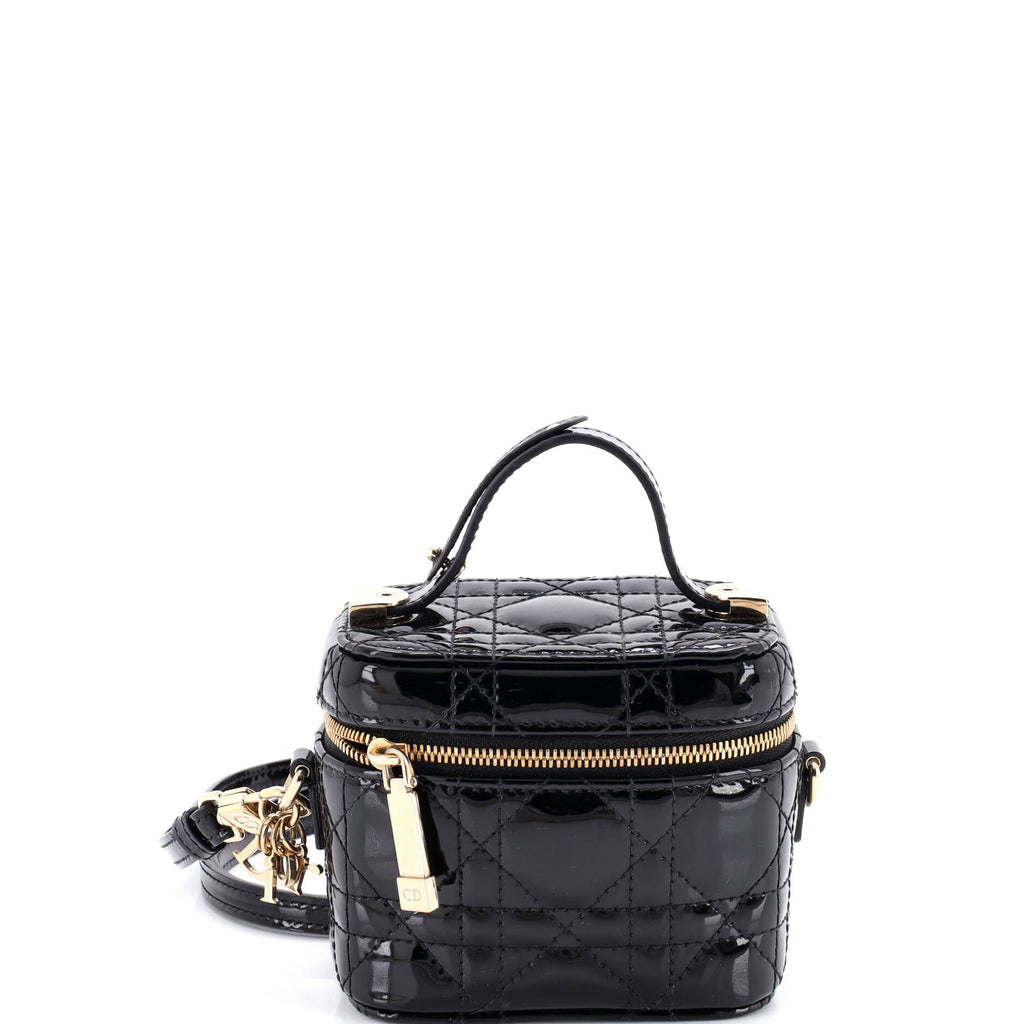 Lady Dior Vanity Case Cannage Quilt Patent Micro