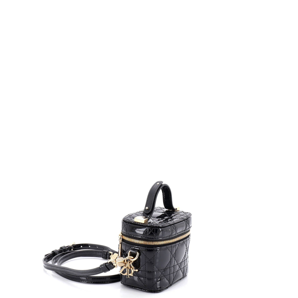 Lady Dior Vanity Case Cannage Quilt Patent Micro