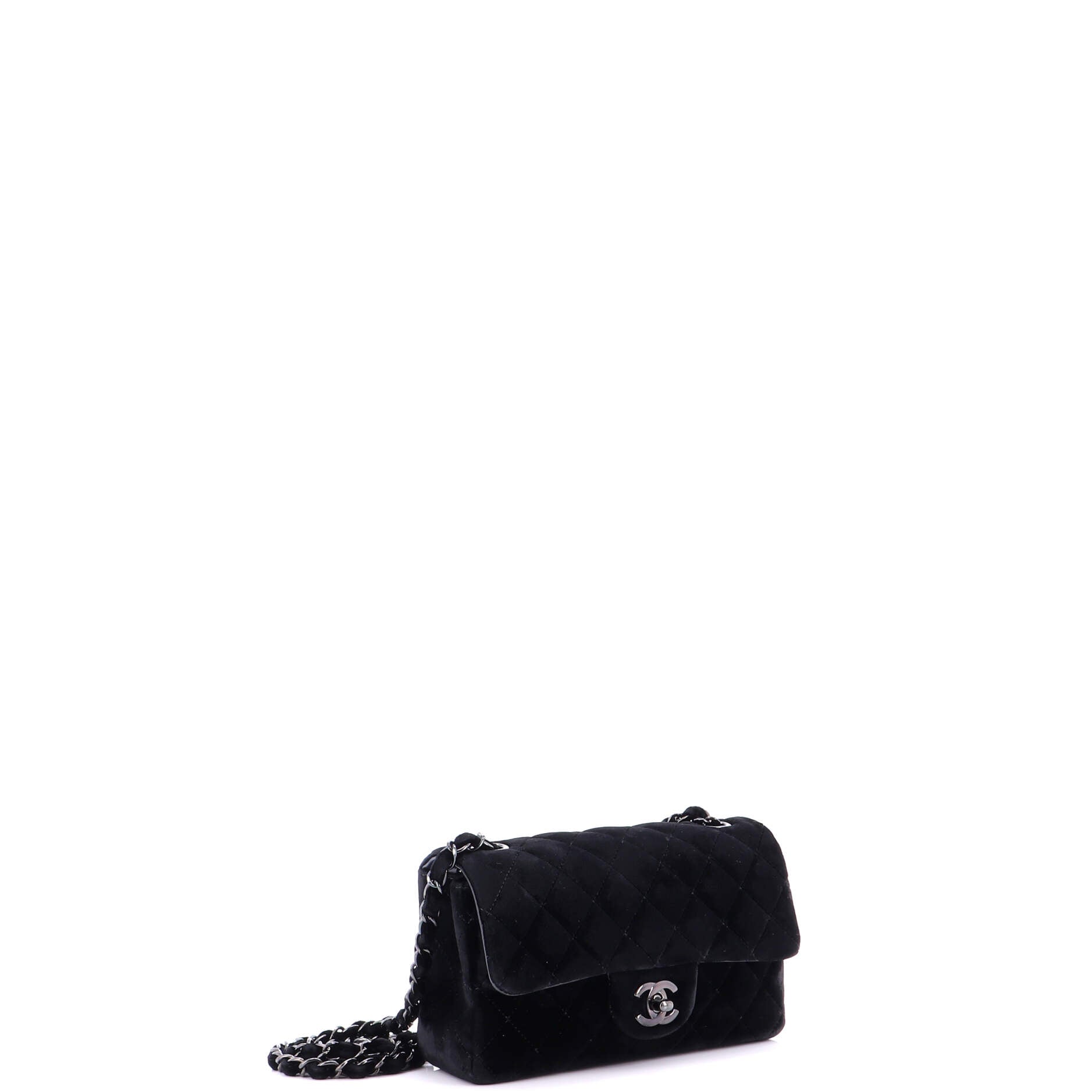 Classic Single Flap Bag Quilted Velvet Mini