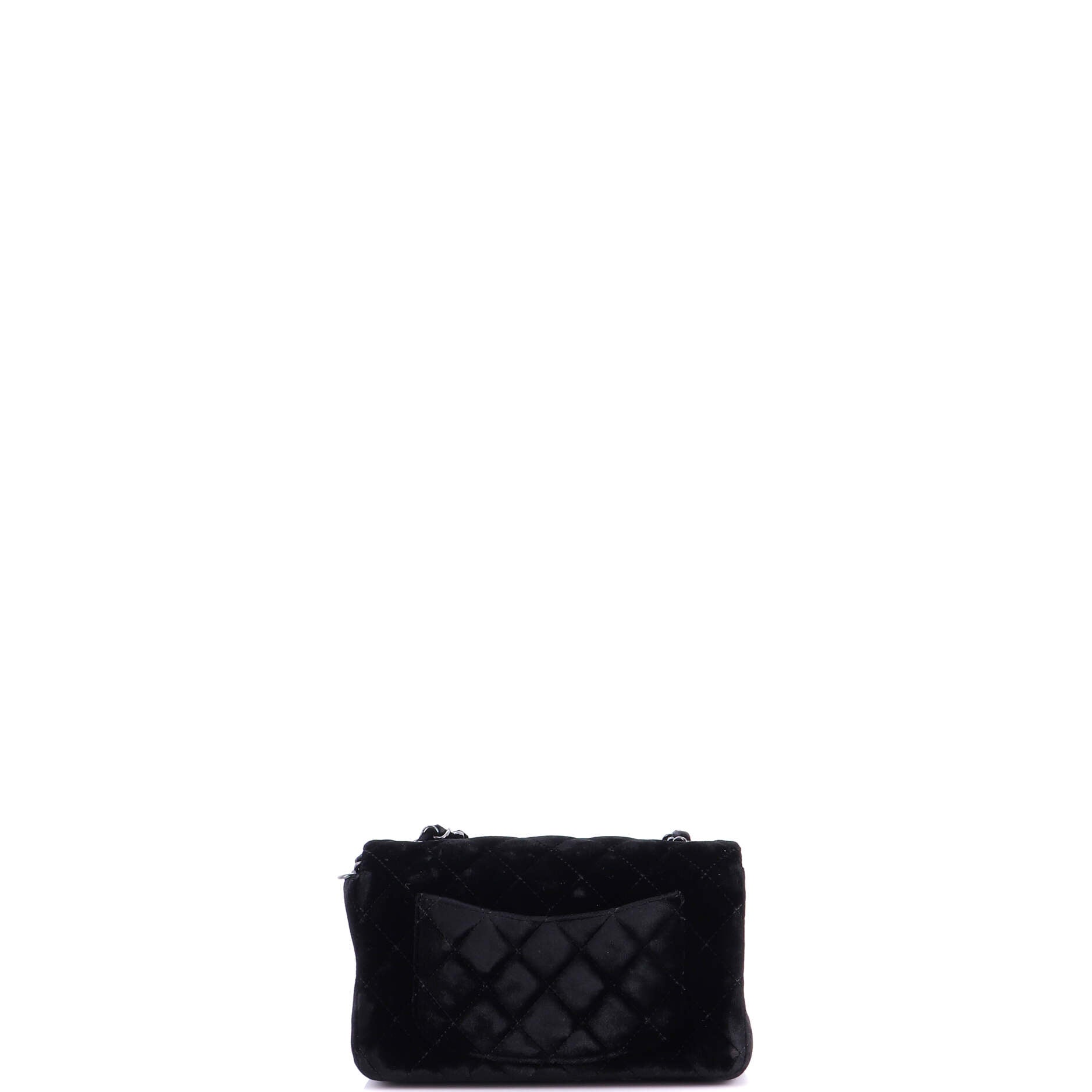 Classic Single Flap Bag Quilted Velvet Mini