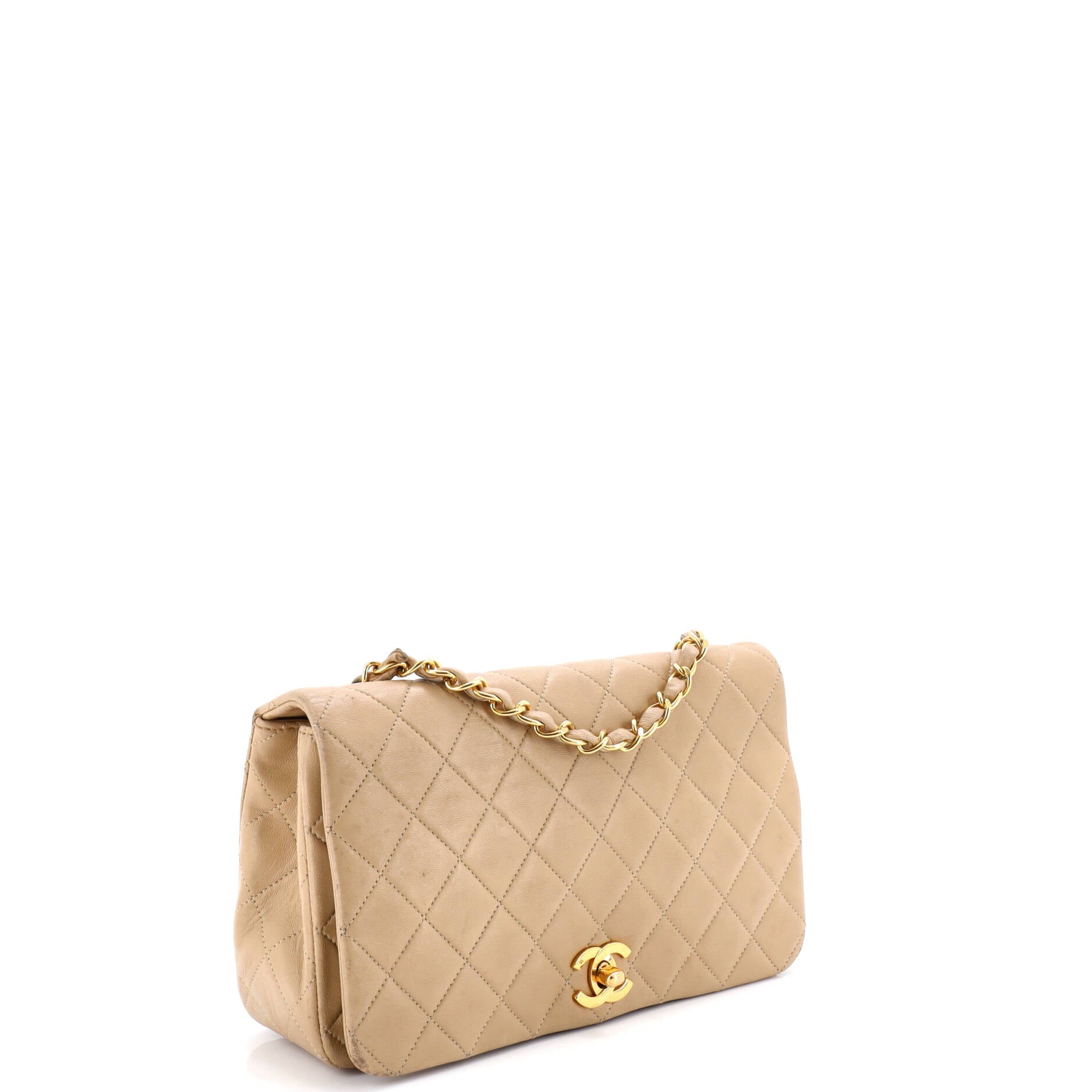 Vintage Full Flap Bag Quilted Lambskin Medium