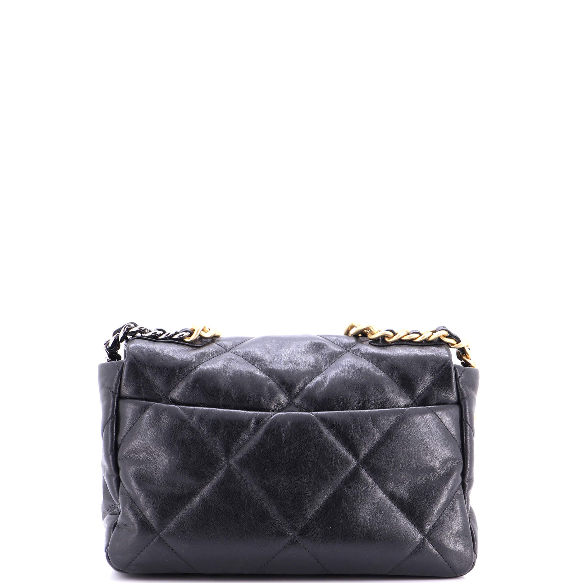 19 Flap Bag Quilted Leather Large