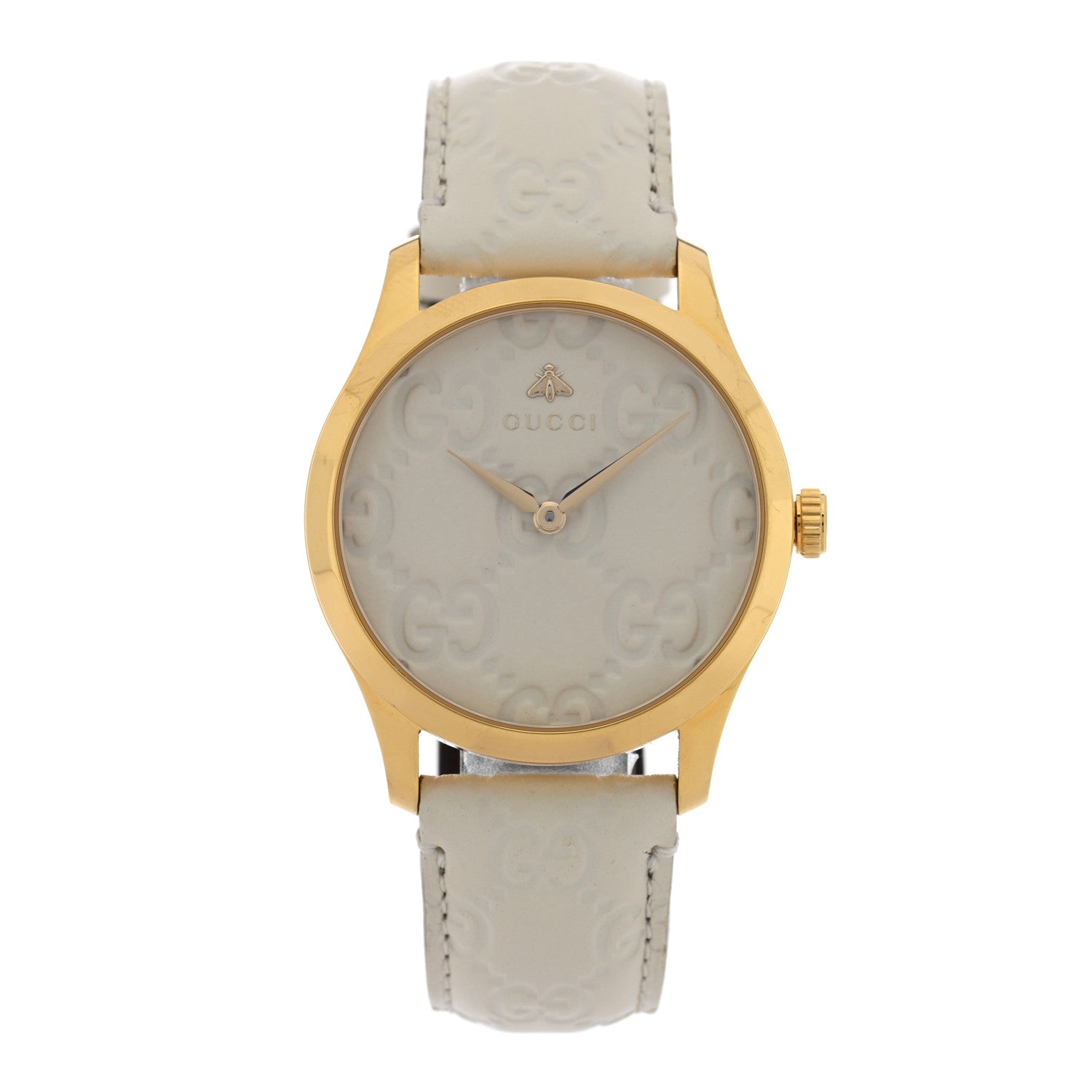 Stainless Steel Calfskin 38mm G-Timeless Quartz Watch White